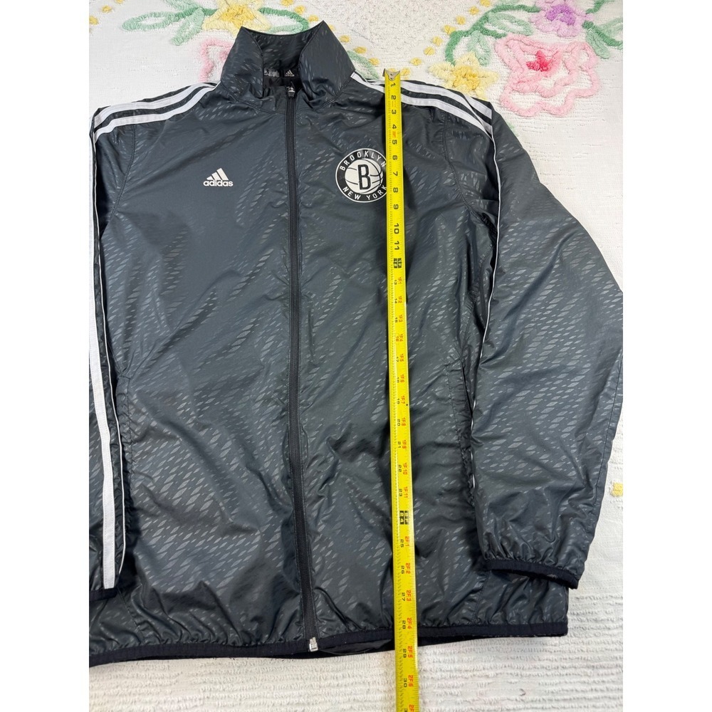 Adidas Brooklyn Nets NBA Full Zip Track Jacket Coat Mens Medium - Picture 6 of 7